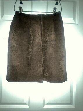 Soft Brown Mini Skirt with Front Slit
